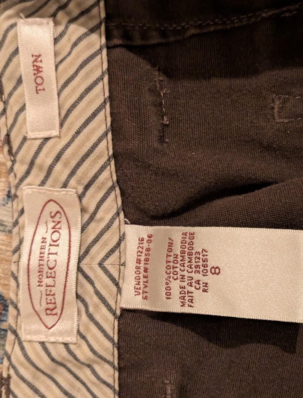 Northern Reflections Dark Brown Woman's Town Pant.